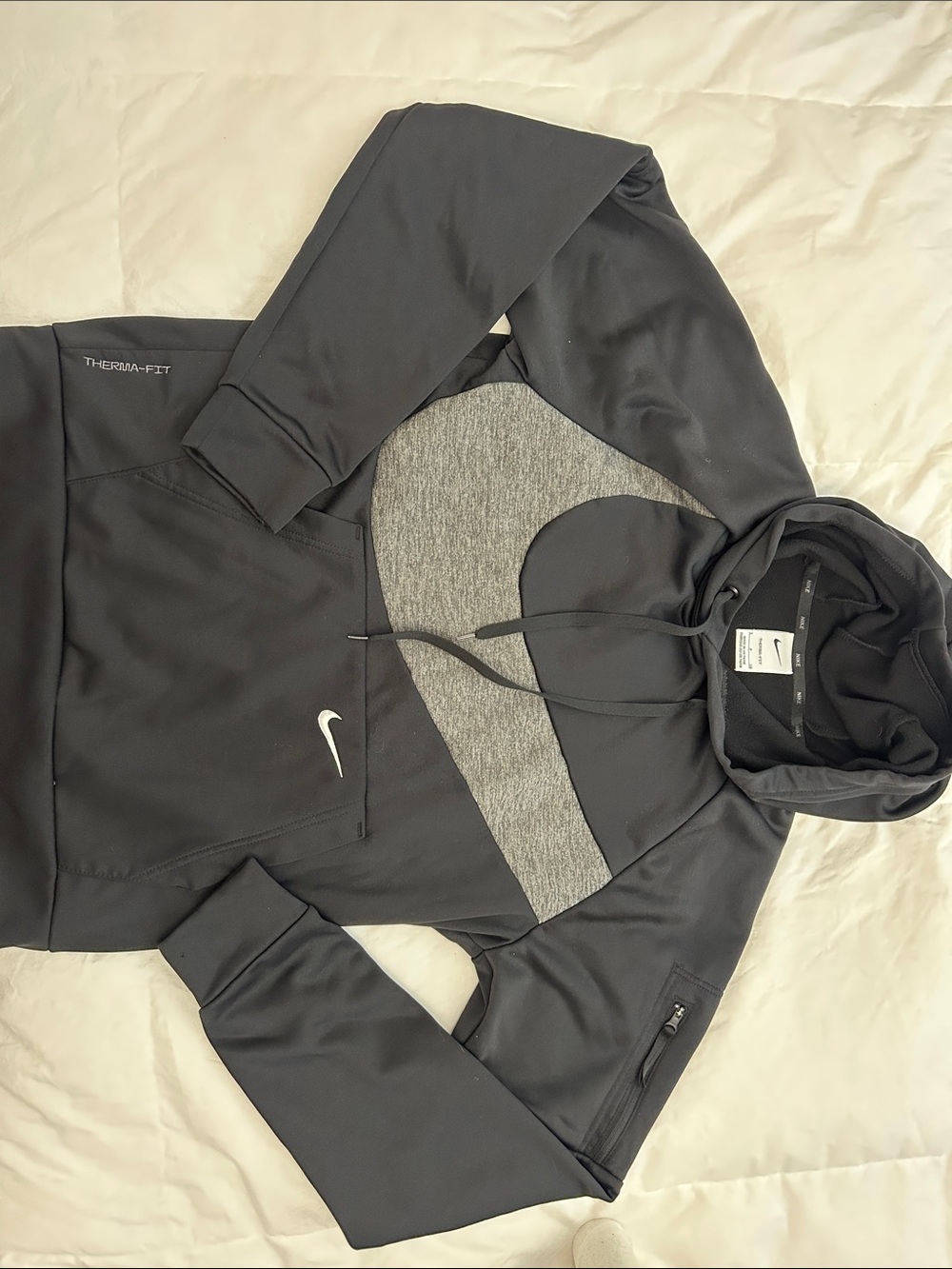 Nike Black & Gray Therma-Fit Men's Pullover Hoodie